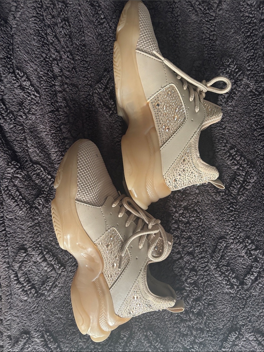 Steve Madden Beige Chunky Lace-Up Sneakers